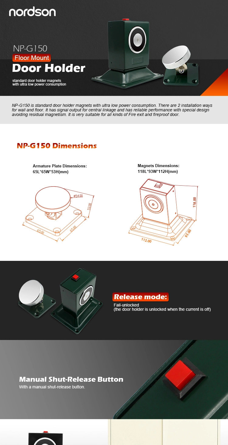 Wall Mount Door Contact Magnetic Door Holder with Ultra Low Power Consumption